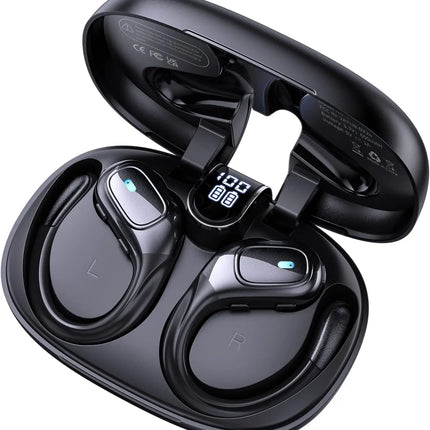 Sport Bluetooth 5.3 Earphones Earhook Headphones IPX7 Waterproof Wireless Earbuds 75 Hrs with LED Power Display Physical buttons