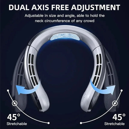 Lenovo Hanging Neck Fan 8000mAh Portable Bladeless USB Rechargeable Mute LED Digital Display Electric Air Cooler USB Handheld
