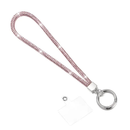 Glitter Bling Bling Keychain Bright Rhinestone Phone Lanyard Diamond Wrist Straps Hanging Cord Diamond Crystal Anti-lost Rope