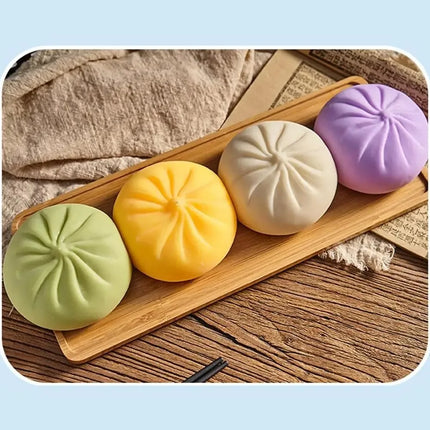 Giant Dumpling Squeeze Toy for Anxiety Relief Soft Steamed Stuffed Bun Simulation Food Fidget Decompression Dough Toy