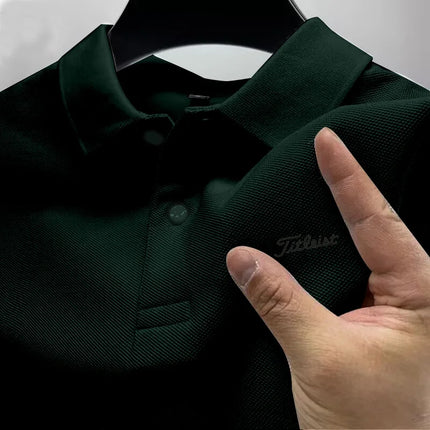 New fashion hot selling men's minimalist printed polo T-shirt, men's summer fashionable golf suit, casual, skin-friendly and bre
