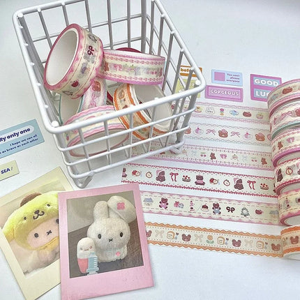 MINKYS 6pcs/lot Kawaii Decorative Tape Set Cute Bear Washi Tape Pack School Stationery