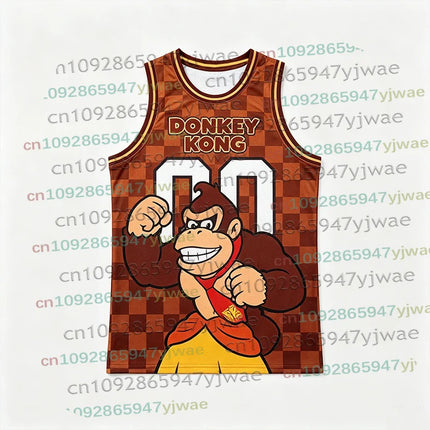 2026 Men Women Super Bros Yoshi Peach Cosplay Sleeveless Vest Summer T-Shirt Kid Cartoon Basketball Vest Top for Anime Fans Gift