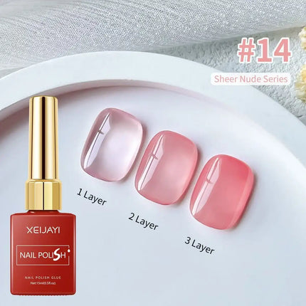 8 Colors Gel Nail Polish Kit 15ml Stained Glass Gel Polish Pink, Blue, Nude Color Nail Art Gel Polish for Uv Lamp Manicure Goods