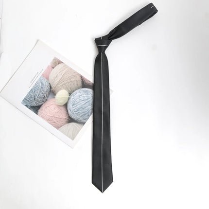 Black Luxury Stripe Tie Handmade High Quality Necktie Skinny 6cm Ties for Men Women  Cravat Business Party Corbatas Accessories
