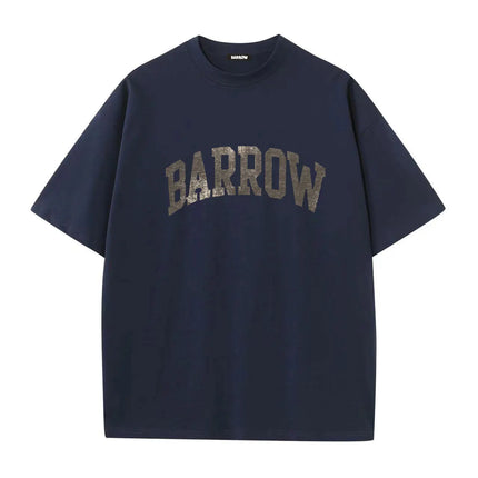 2026 Summer 100% Cotton T-Shirt for Men and Women with Round Neck Casual High-Quality Clothing Lettered Design barrow Printed