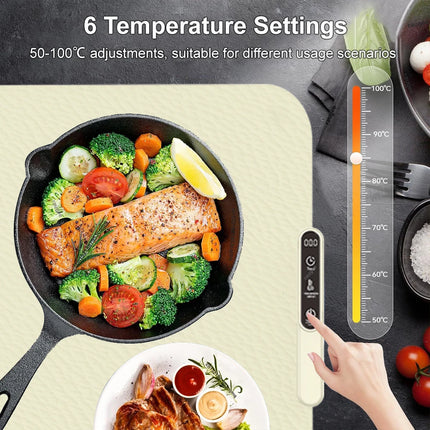 Electric Warming Plate Fast Heating Food Warmer Tray Portable Food Heater Foldable Silicone Dining Table Food Coffee Warming Mat