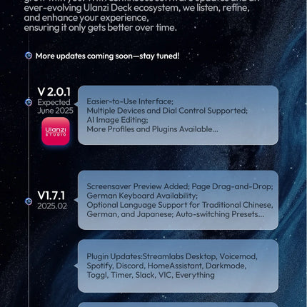 Ulanzi D200H D200 7 in 1 Stream Deck Controler Keyboard with 14 LCD Keys for OBS Live Youtube Content Creation Gaming Office