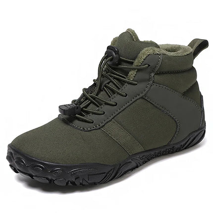 Waterproof Kids Barefoot Snow Boots 2025 New Wide Toe Winter Warm Fur Lined Shoes for Boys Girls Cold Weather Outdoor Sneakers