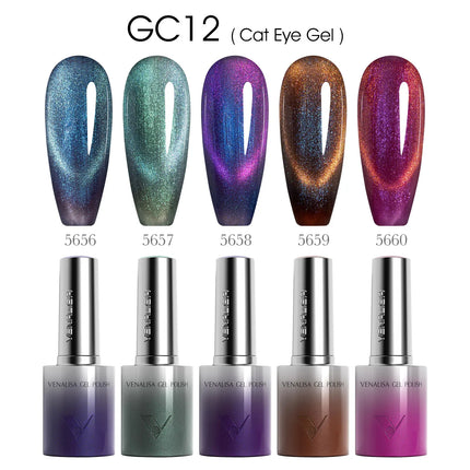 10ml*1pc Venalisa Nail Gel Polish Hema Free TPO Free Color Diamond Sparkle Magnet 10DCat Eye Gel Soak Off UV LED Varnish Gel Kit