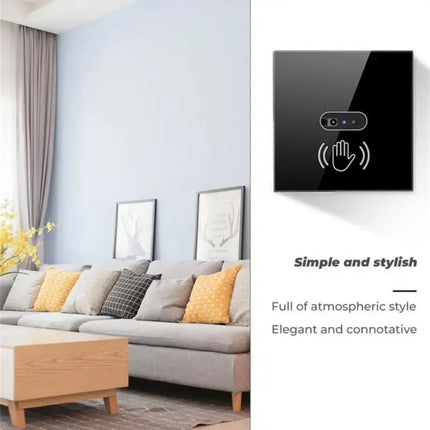 Wall Smart Light Switch Infrare IR Sensor No Need Touch EU Glass Screen Panel Electrical Power Auto On Off Lamp