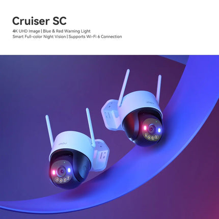 Imou Cruiser SC 8MP 4K Outdoor Security Wifi IP Camera POE Connection AOR Mode Red-Blue warning lights Algo Play Surveilliance