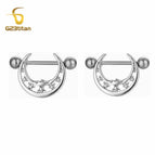 Star / Nipple Rings / China Mainland|16mm Steel Bar|Body|Peace