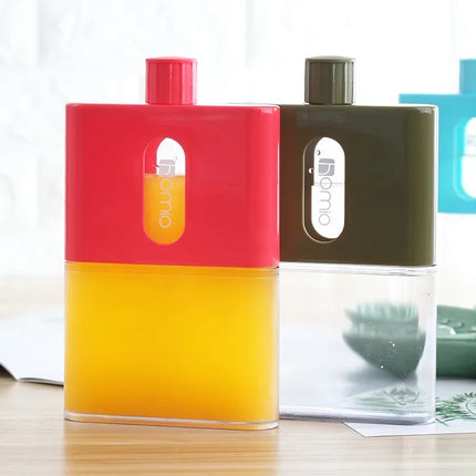 BPA FREE Travel Plastic Flat Water Bottle 500ml A6 A5 Paper Water Bottle Outdoor Flat Bottle Portable Pad Drink Bottles Flask
