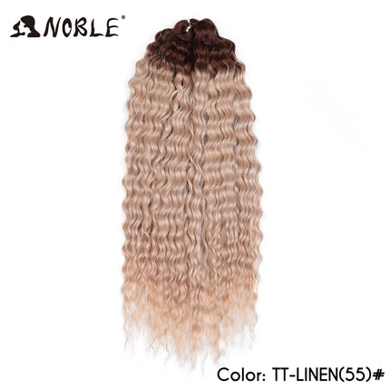 Noble 24Inch 300g Crochet Hair Curl Hair Water Wave Ombre Blonde Twist Crochet Hair Braid Hair Deep Wave Braiding Hair Extension
