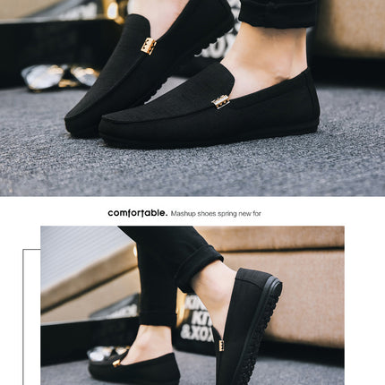 Men Casual Shoes Canvas Slip On Fashion Loafers for Male Luxury Dress Driving Shoes Formal Wedding Party Flats Plus Size