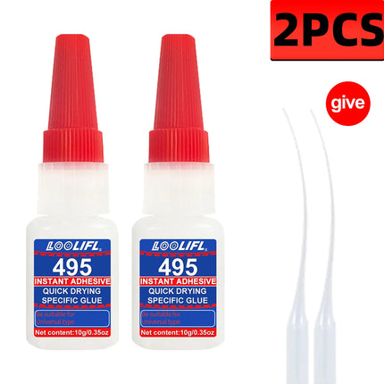 5PCS LOOLIFL495 Super Glue Plastic Professional Adhesive TransparentCyanoacrylate Glue Fast Drying Odorless Long Lasting Bonding