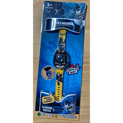 Batman Anime Figure Peripheral Children Plastic Flip Watch Projection Electronic Watch Cartoon Cute Kid's Toy Birthday Gifts