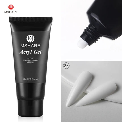 MSHARE Poly Nail Extension Gel TPO Hema Free Milky White Nails 60g Nail Extension Camouflage Quick Building Finger 60ml