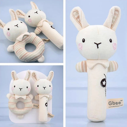 Baby Rattles Soft Cartoon Cute Plush Animal Toys Child Educational Handbells
