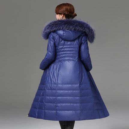 Shengyu Boya Women's Mid-Length Thickened Down Jacket with Fur Collar for Middle-Aged and Elderly, New Model