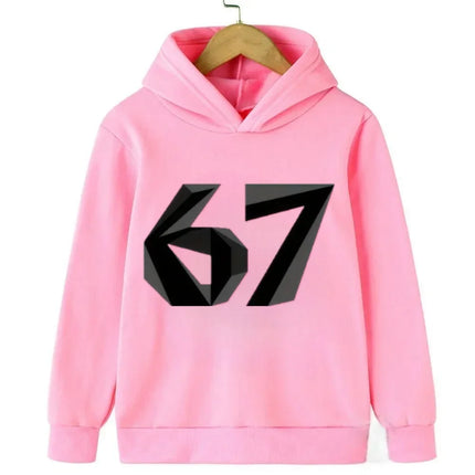 Autumn 67 Locked in Warm Children's Hoodie Viral Slang Kids Casual Boy Girl Pullover Fashion Funny Comfortable Fleece Sweatshirt