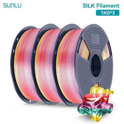 SUNLU 3KG 3D Printer Shiny Silk PLA Filament 1.75mm 1000g 3D Printer Neatly Wound 3D Filament for 3D Printer& 3D Pen