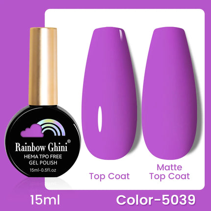RG 15ml 17 Colors Purple Series Nail Gel Polish Semi-permanent Rich Violet Nail Polish Purple Glitter Gel Varnish For Manicure