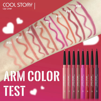 8 Colors Matte Lip Liner Waterproof Long-Lasting Lip Pencil Smudge-Proof Outline Lipstick for Defined Lips, Lip Contour Makeup