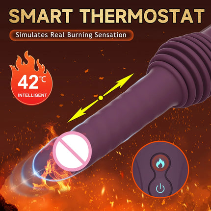 Telescopic Automatic Sex Machine Remote Control Dildo Vibrators  Heating Massager G Spot Thrusting Retractable Sex Toy For Woman