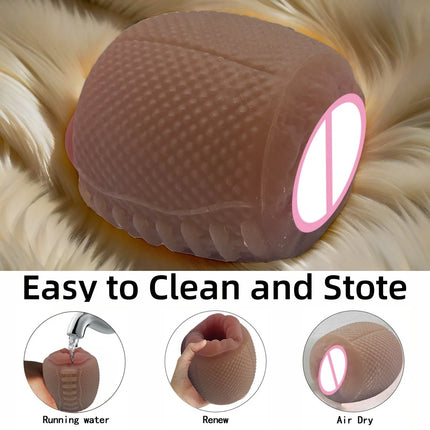 Double Chanal Male Masturbator Cup Realistic Vagina Pocket Pussy mouth Vaginal for Men Sex Toys for Men Sex Products Shop