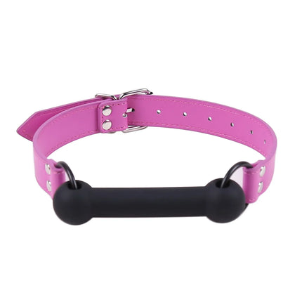 Professional Pony Play Bit Gag Silicone Mouth Restraint Red Stitch Leather Strap BDSM Bondage Slave Role Play Adult Fetish Toy