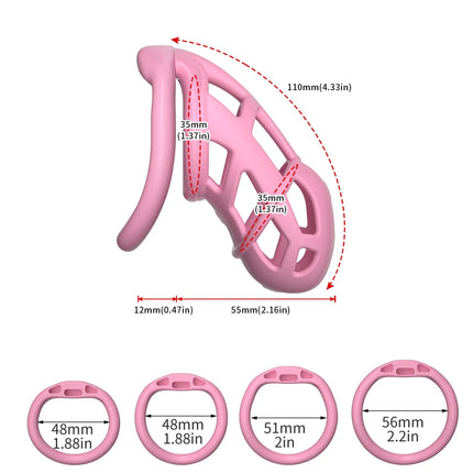 Male Chastity Cage Device Lock Belt Set Flat And Curved Rings ABS Material Removable Metal Lock Training Urethral Opening