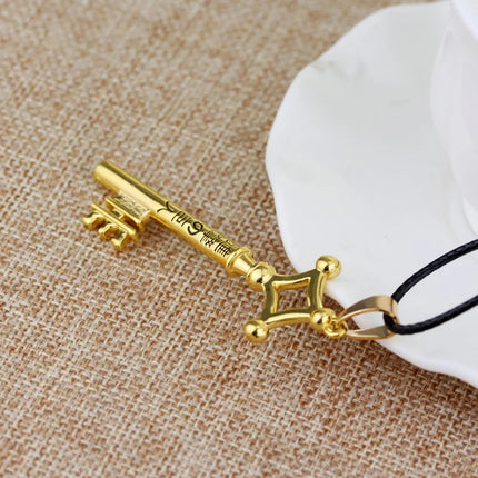 Attack On Titan Necklace Eren Key Shingeki No Kyojin Pendant Fashion Vintage Retro Anime Jewelry For Men Cosplay