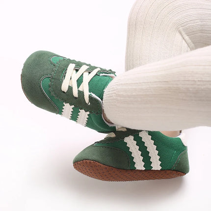 Fashion color blocking casual shoes Baby First Walkers 0-18M newborn children's canvas sports shoes soft soled baby shoes