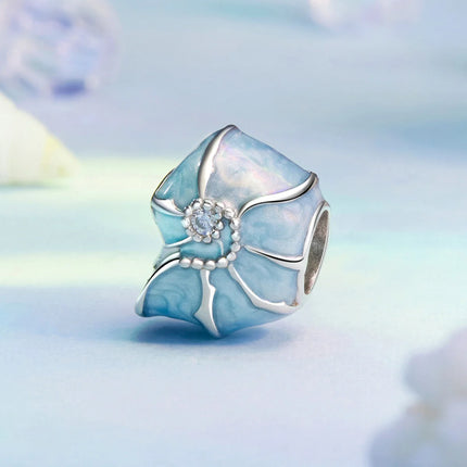 WOSTU 925 Sterling Silver Blue Conch Charm Ocean Bead Animal Turtle Starfish Pendant Fit Original Bracelet Necklace DIY Jewelry