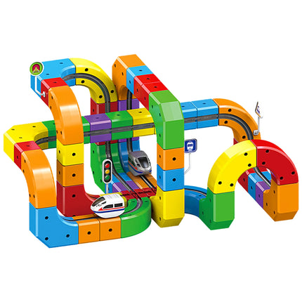 Children'S Educational Electric Magnetic Levitation Train Track Cube 3D DIY Assembly Magnetic Magic Rail Toy Train Car Xmas Gift