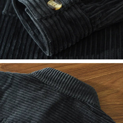New Fashionable Corduroy Long Sleeve Men's Shirt Casual Loose-Fit Top Jacket High Quality Amazon Autumn/Winter Collection