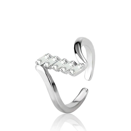 Hot 925 Sterling Silver Ring AAA Zircon Adjustable Simplicity Fashion Exquisite Women Jewelry Accessories Wedding Party Gift