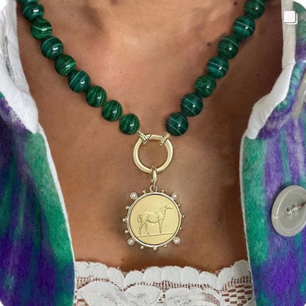 Hyperbole Gothic Cuban Chunky Necklace Women Queen Coin Holy Dollar Pendant Necklace Statement Hip hop Jewelry