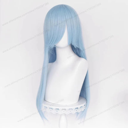 60cm Long Straight Cosplay Synthetic Wig With Bangs Golden Yellow Green Blonde Purple Heat Resistant Hair Anime Wigs + Wig Cap