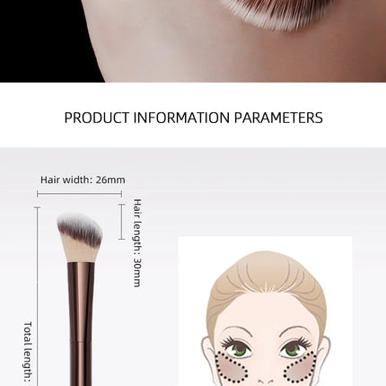 HOURGLASS No. 15 Liquid Blush Brush, Angled Contour Brush, Loose Powder Brush, Professional beauty tools