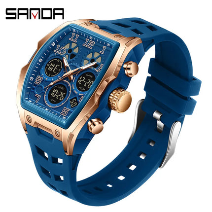 Men Dual Display Watches For Male Clock 2025 Top Brand Luxury Military Silicone Band Men Wrist Watches Sports Digital Wristwatch