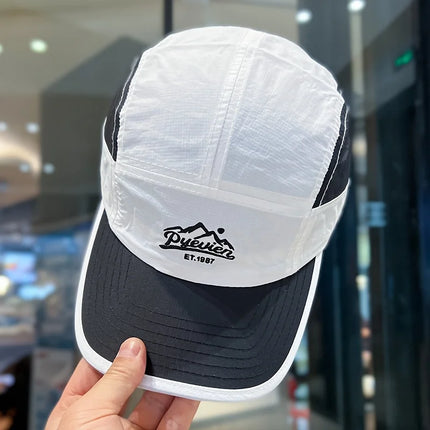Summer Quick-dry 5-panel Baseball Cap - Korean Color-block Breathable Thin Sunshade Hat, for Men Women Outdoor Activities