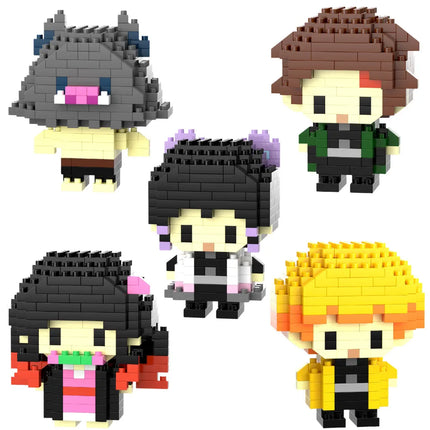 Anime Demon Slayer Rengoku Anjuro Micro Building Blocks Kimetsu No Yaibe Figure Tomioka Giyuu Bricks Kits Desktop Toys Gifts