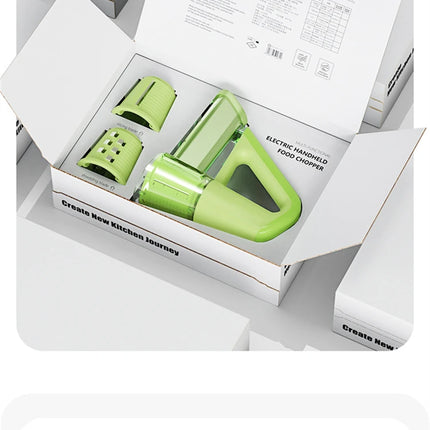 LMETJMA Electric Cheese Grater Portable Salad Maker With 4 Different Shapes of Blades 40W Electric Rotary Slicer Shredder JT363