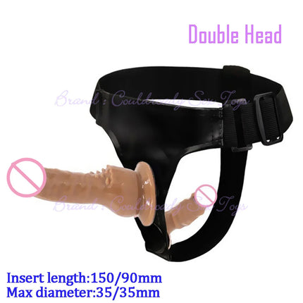Soft Lesbian Strapon Harness Double Dildo Silicone Strap on Cock Realistic Penis Adult Sex Toys for Woman Intimate Products