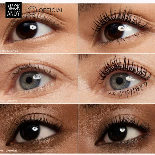 MACKANDY 4D Curling Thickening Black Mascara Waterproof Sweatproof Defined Lashes & All-Day Hold for Eyelash Extensions & Makeup