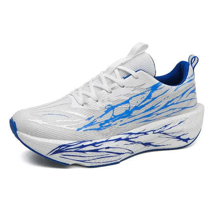 New Couple Sports Shoes Heartbeat Popcorn Carbon Plate Soft Sole Running Shoes for Men Women Fashion Casual Student Sneakers