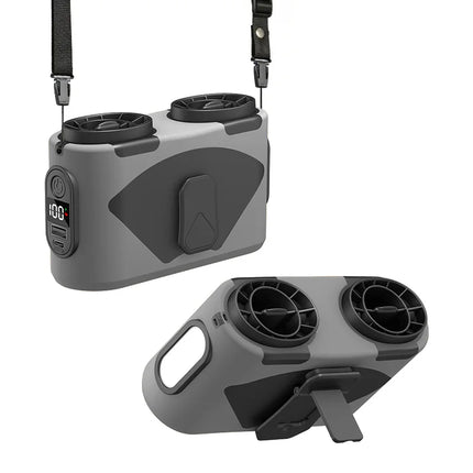 15000mAh Waist/Hanging Neck Fan, 6-Speed Strong Wind, Dual Air Vents, LED, Display, For Sports Courier Outdoor Working